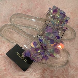 Never worn glitzy and cosmic sandals